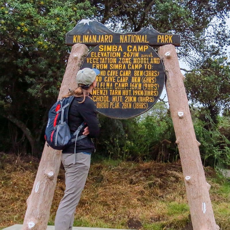 Simba Camp signpost